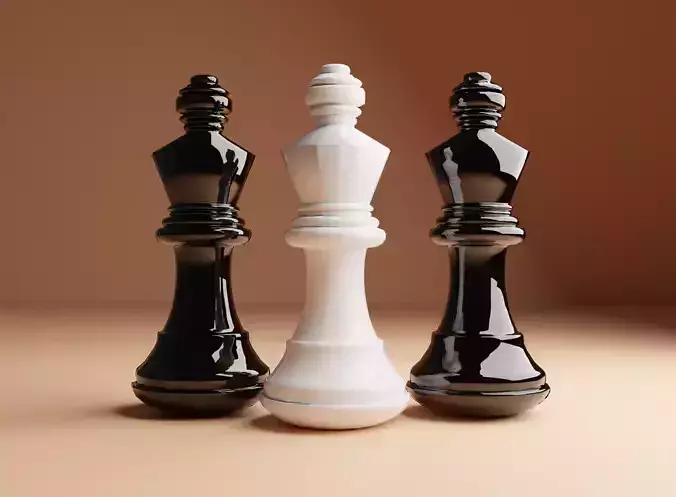 Chess pieces 3D model Low-poly 3D model