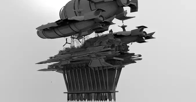 Grand Cathedral Airship 7 3D model 3D model