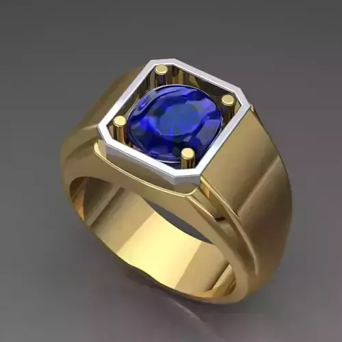the ring gold with sapphire stone