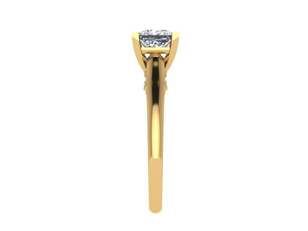 Ring190 princess cut diamond engagement ring gold 3D print model_3