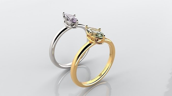 3D printable Ring from jewelry set 002 Free 3D print model