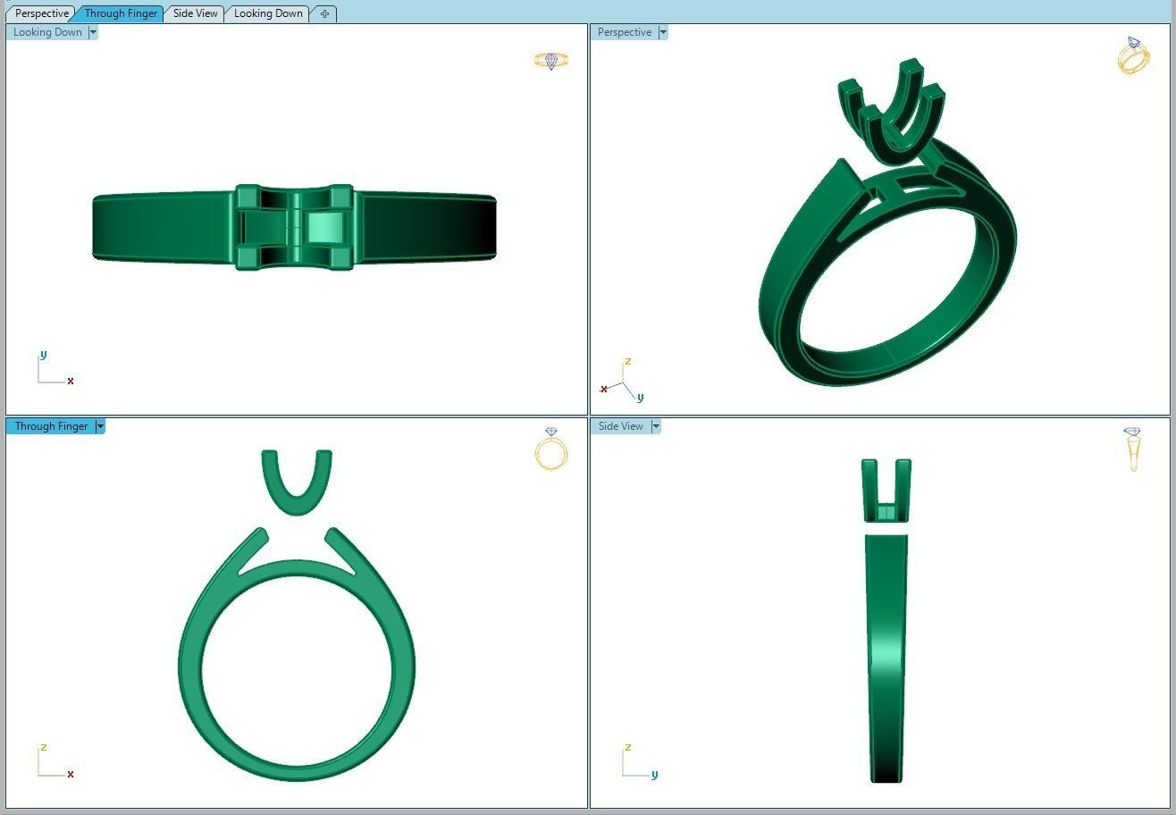 Ring191 diamond solitaire engagement ring gold 3D print model_8