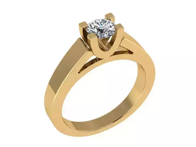 Ring191 diamond solitaire engagement ring gold