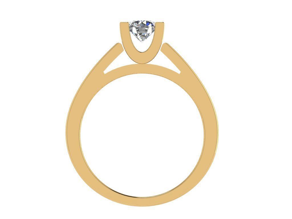 Ring191 diamond solitaire engagement ring gold 3D print model_2