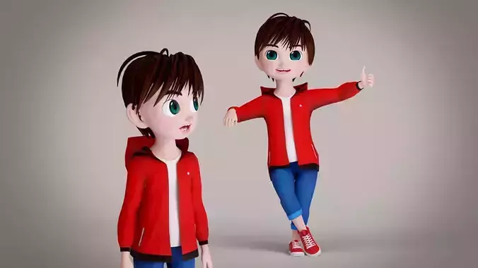 Boy jacket Rigged with Unity package 