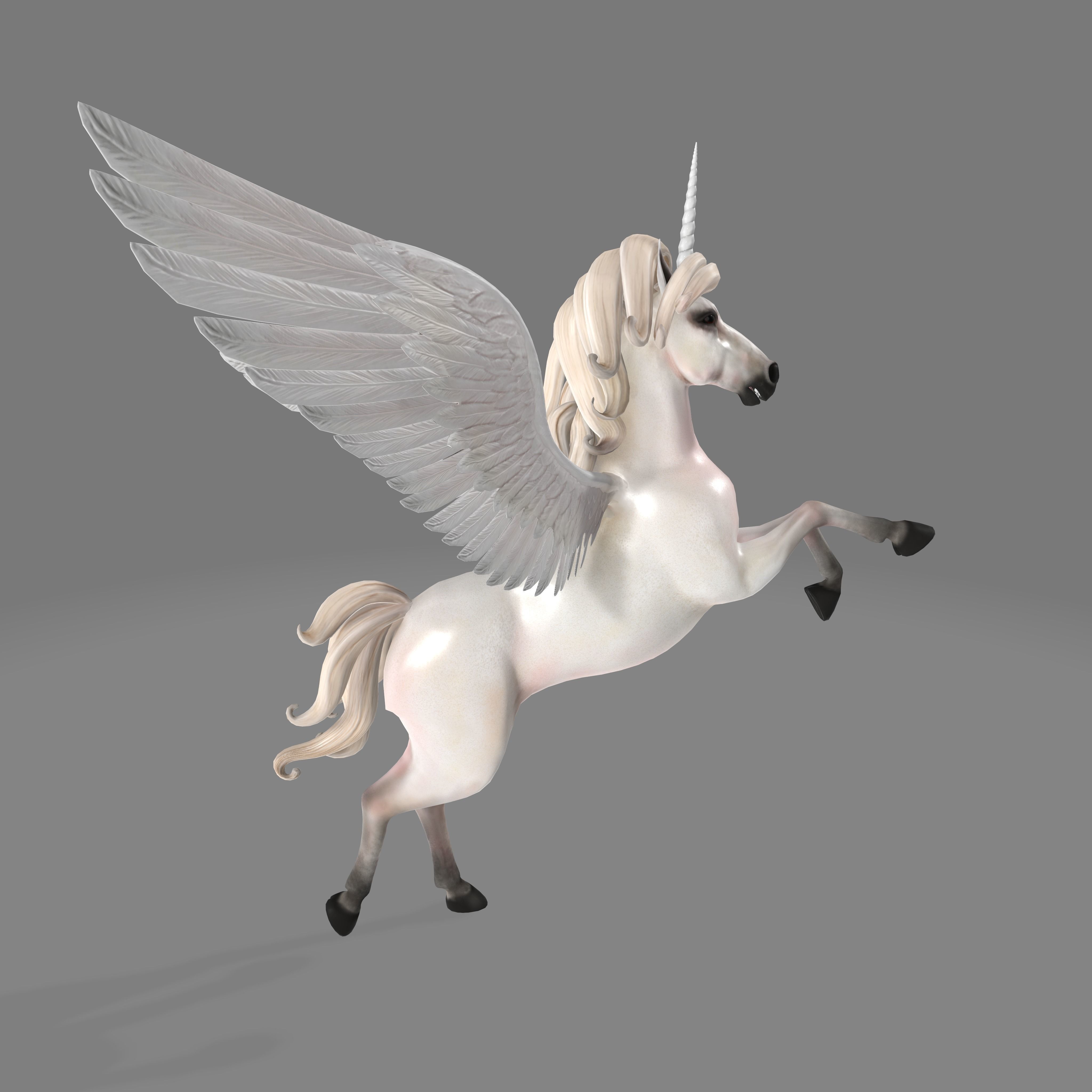 unicorn flying in air 3D model_6