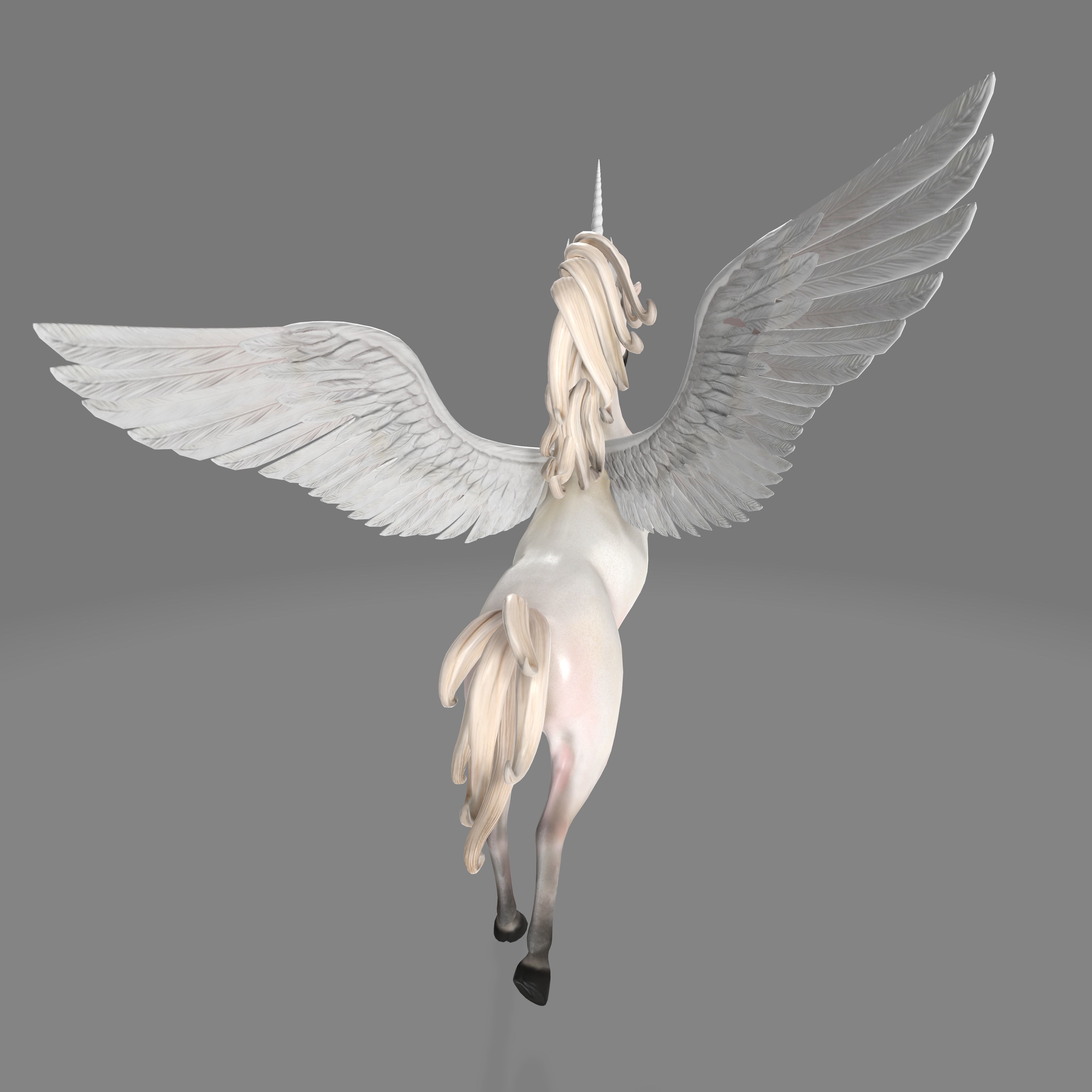unicorn flying in air 3D model_5