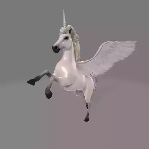unicorn flying in air 3D model