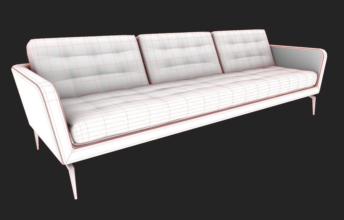 Lowpoly Sofa for AR VR or Game Low-poly 3D model_1