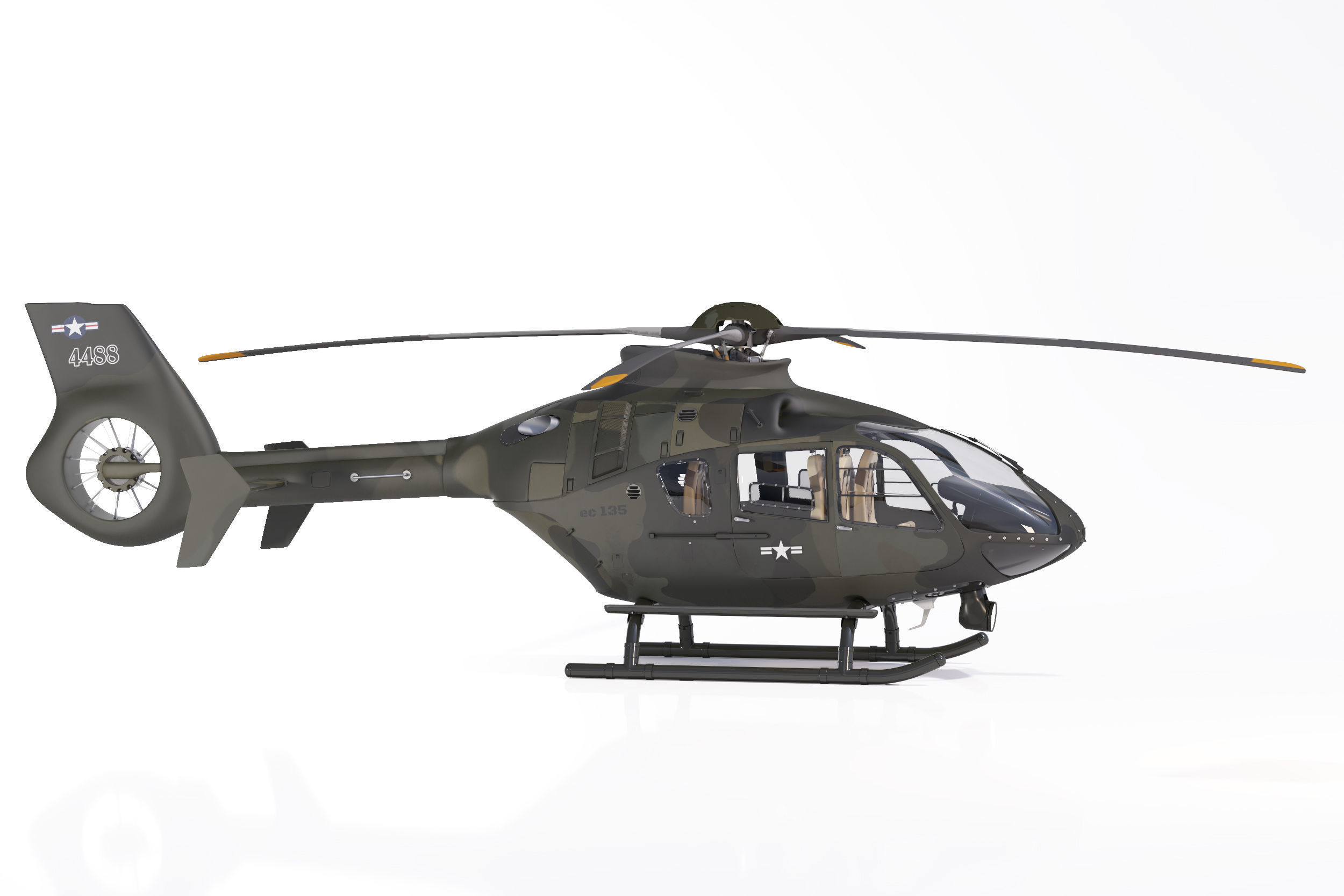 Airbus Helicopter H135 Army 3D model_2