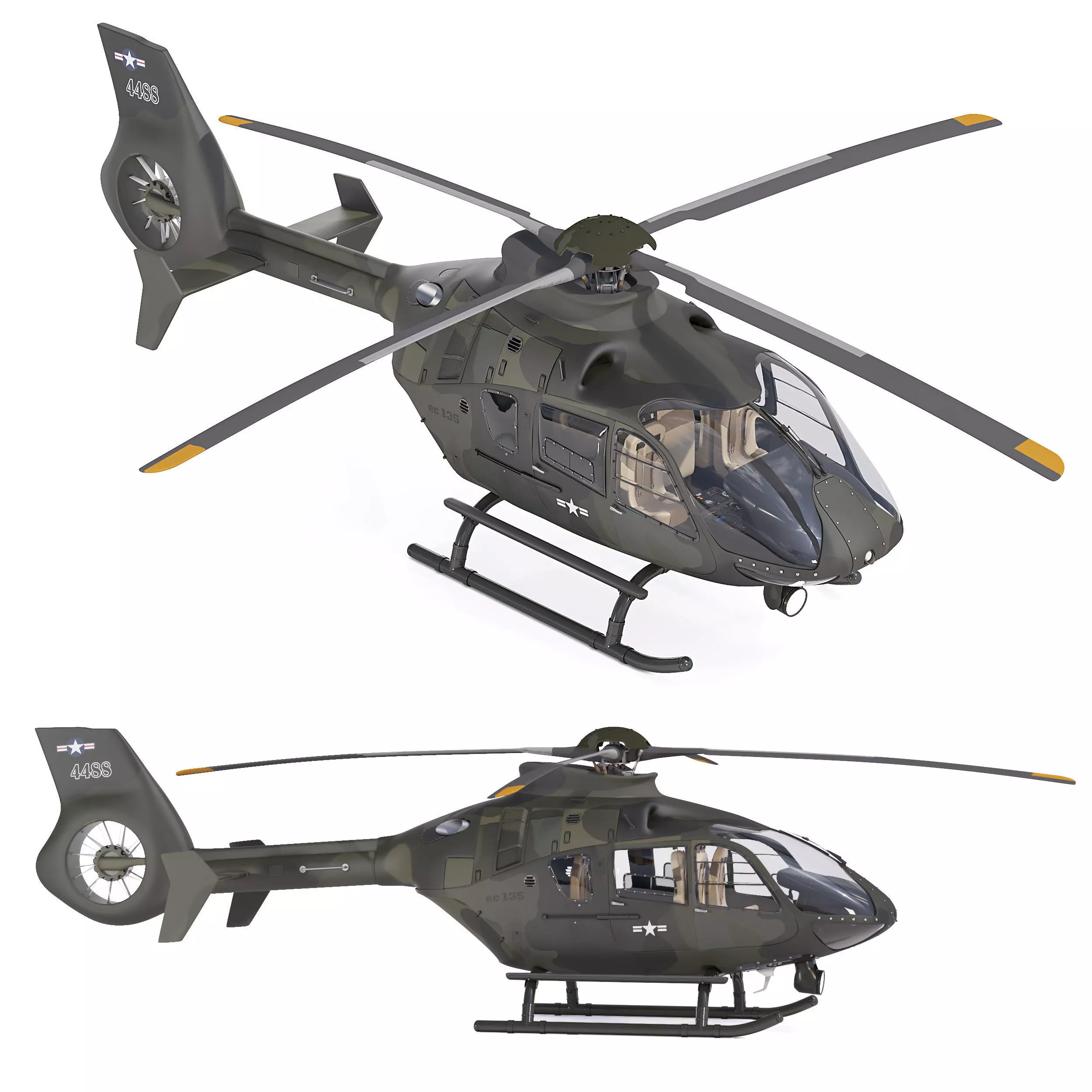 Airbus Helicopter H135 Army 3D model_0