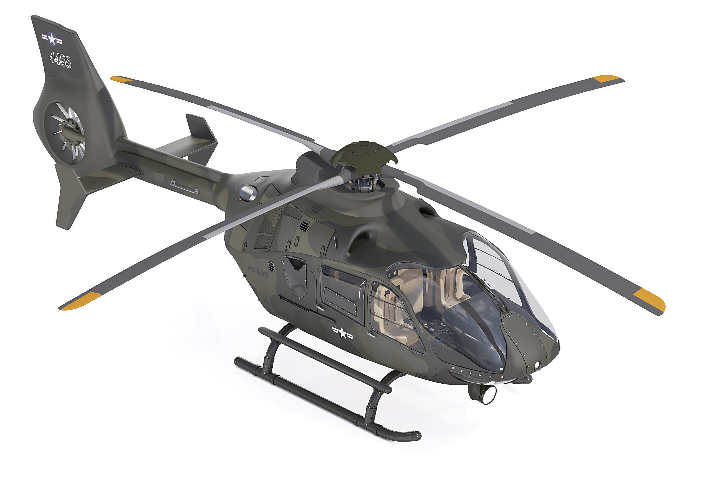 Airbus Helicopter H135 Army 3D model_5