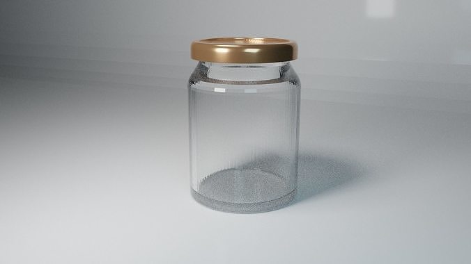 Jar Low Poly clear glass bottle Low-poly 3D model