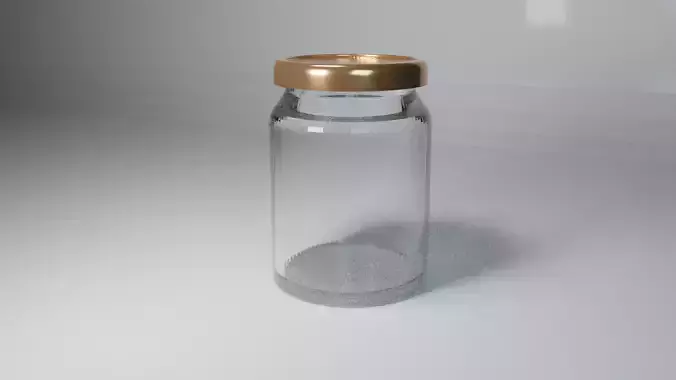 Jar Low Poly clear glass bottle