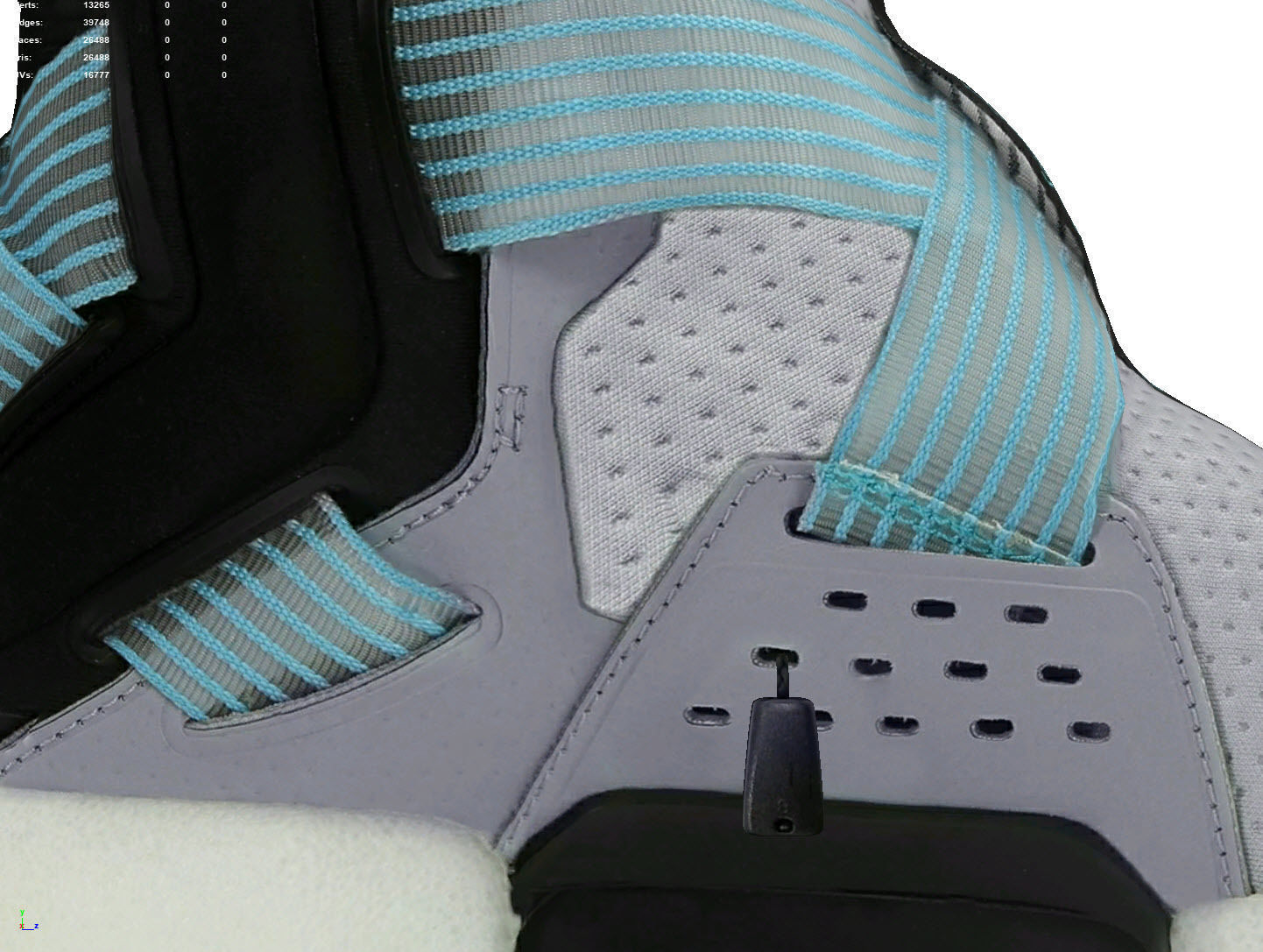 Cyberpunk fashion sneaker 4 Urban Techwear scifi future shoes  Low-poly 3D model_10