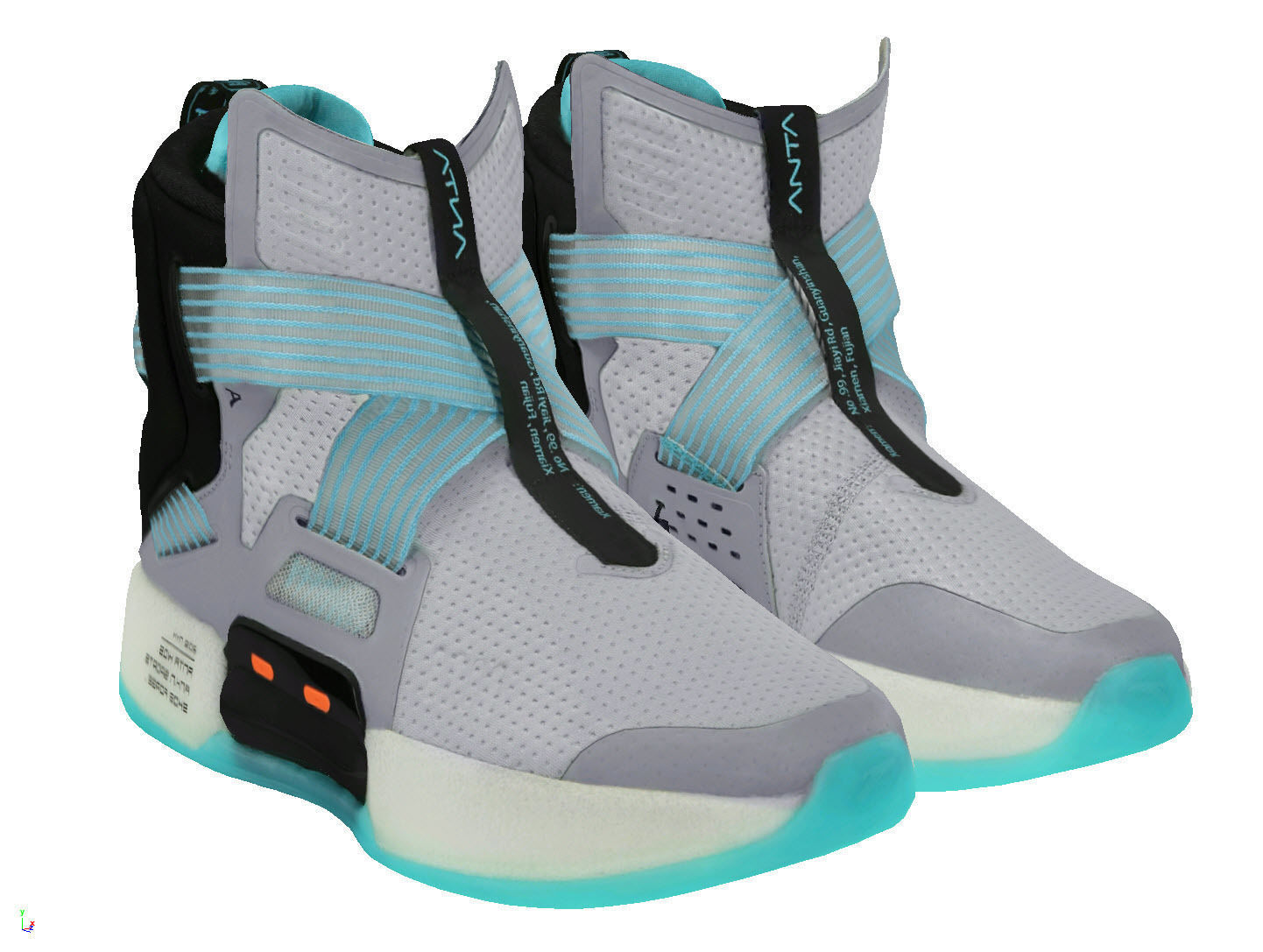 Cyberpunk fashion sneaker 4 Urban Techwear scifi future shoes  Low-poly 3D model_1
