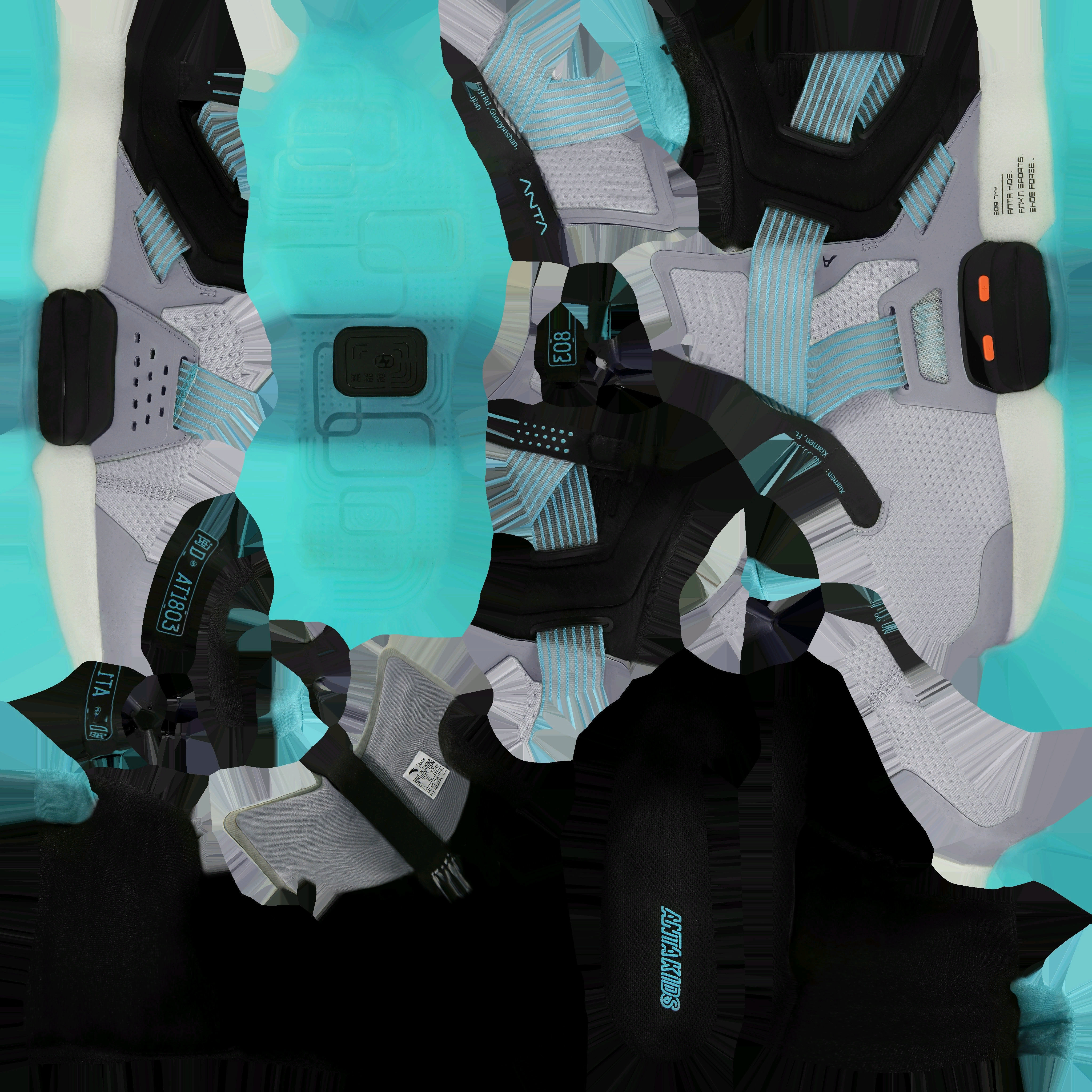 Cyberpunk fashion sneaker 4 Urban Techwear scifi future shoes  Low-poly 3D model_11