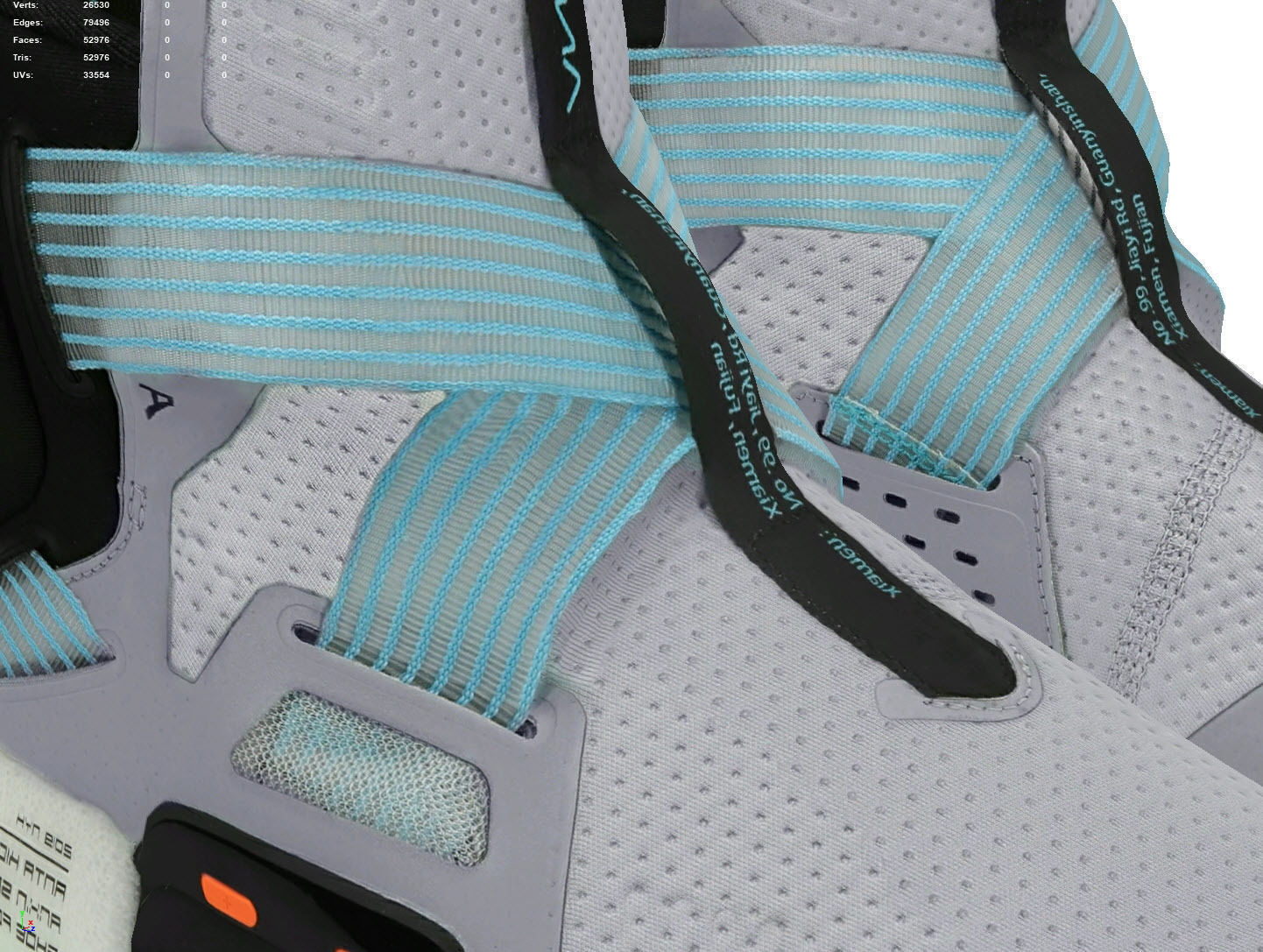 Cyberpunk fashion sneaker 4 Urban Techwear scifi future shoes  Low-poly 3D model_2