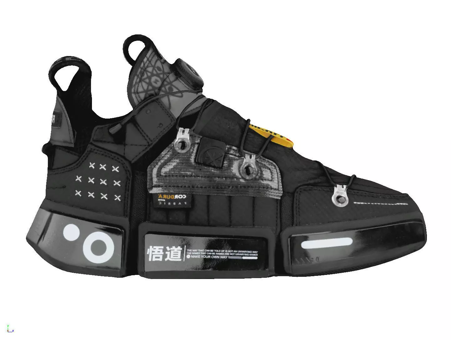 Cyberpunk fashion sneaker 5 Urban Techwear scifi future shoes  Low-poly 3D model_0