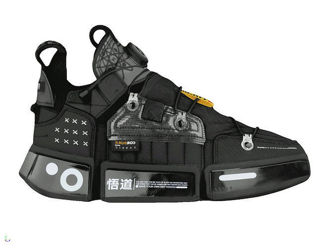 Cyberpunk fashion sneaker 5 Urban Techwear scifi future shoes  Low-poly 3D model