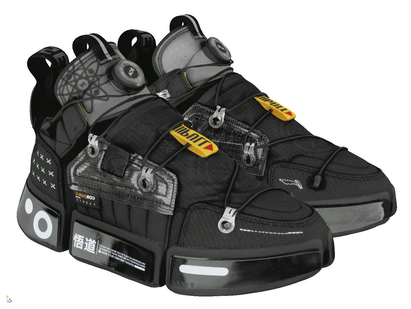 Cyberpunk fashion sneaker 5 Urban Techwear scifi future shoes  Low-poly 3D model_1