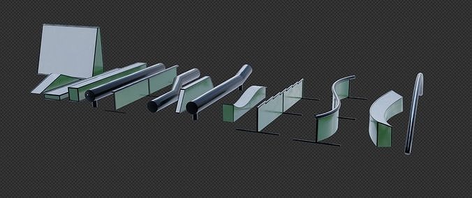 snowpark rails Free 3D model