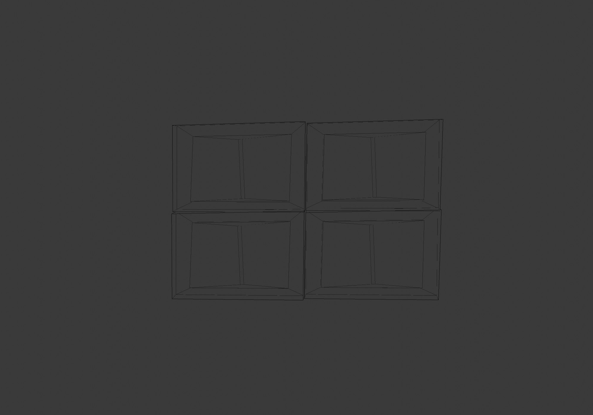 square blue window  Low-poly 3D model_9