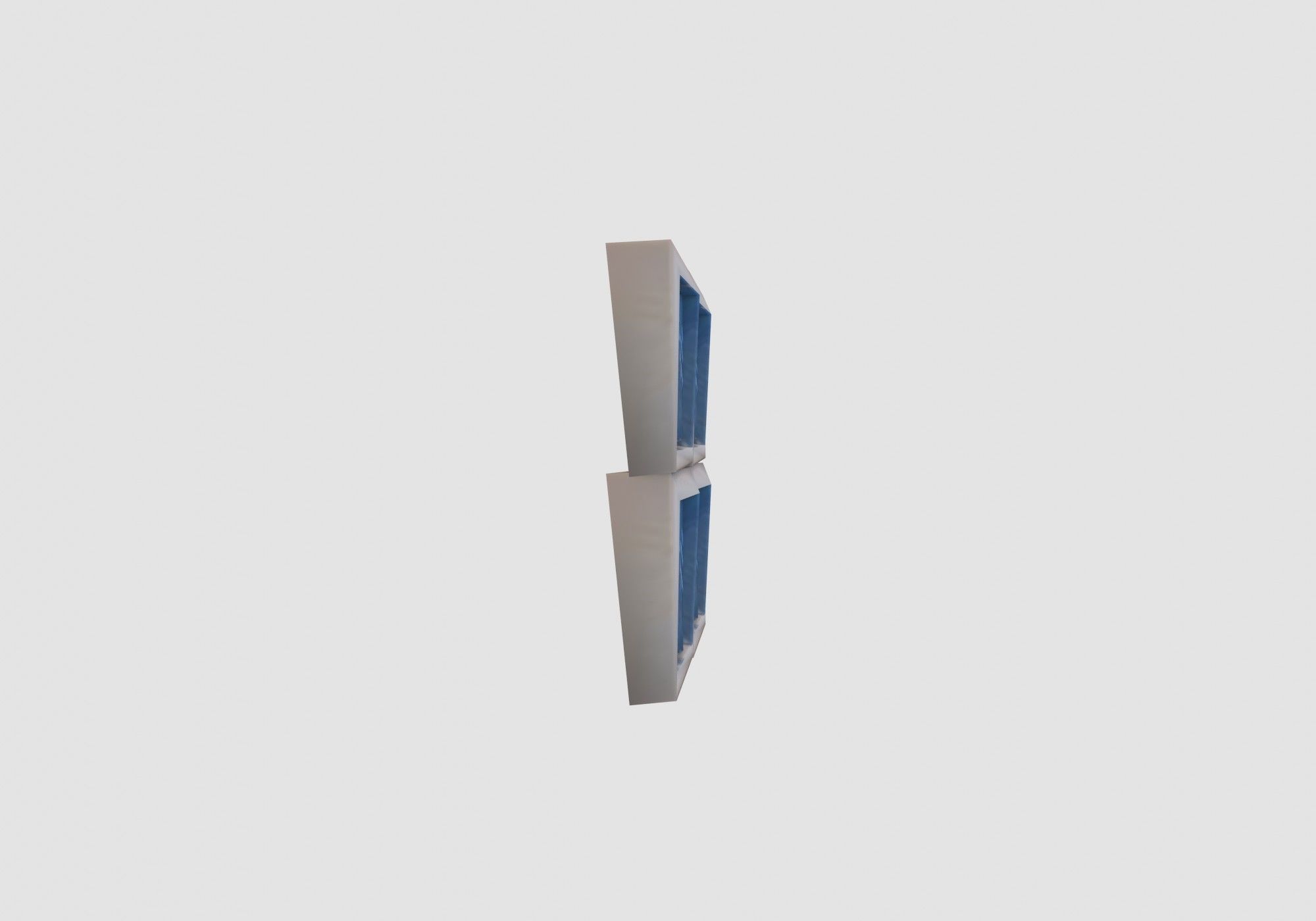 square blue window  Low-poly 3D model_2
