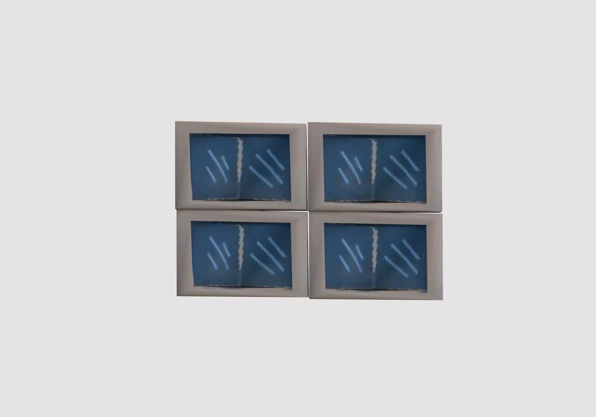 square blue window  Low-poly 3D model_0