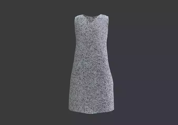 silver glittery dress  3D model