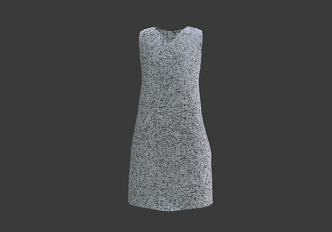 silver glittery dress  3D model
