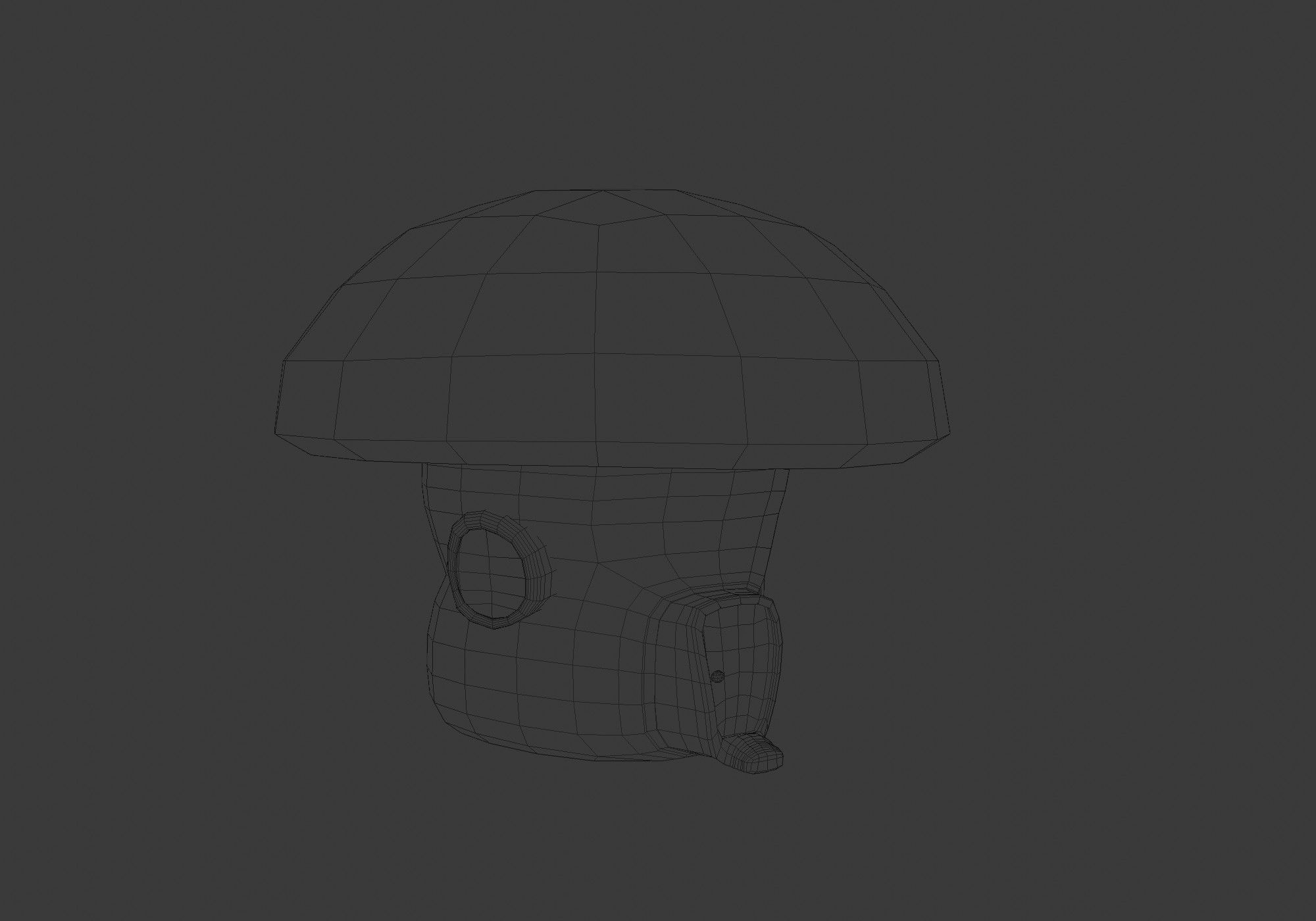 red mushroom house Low-poly 3D model_6