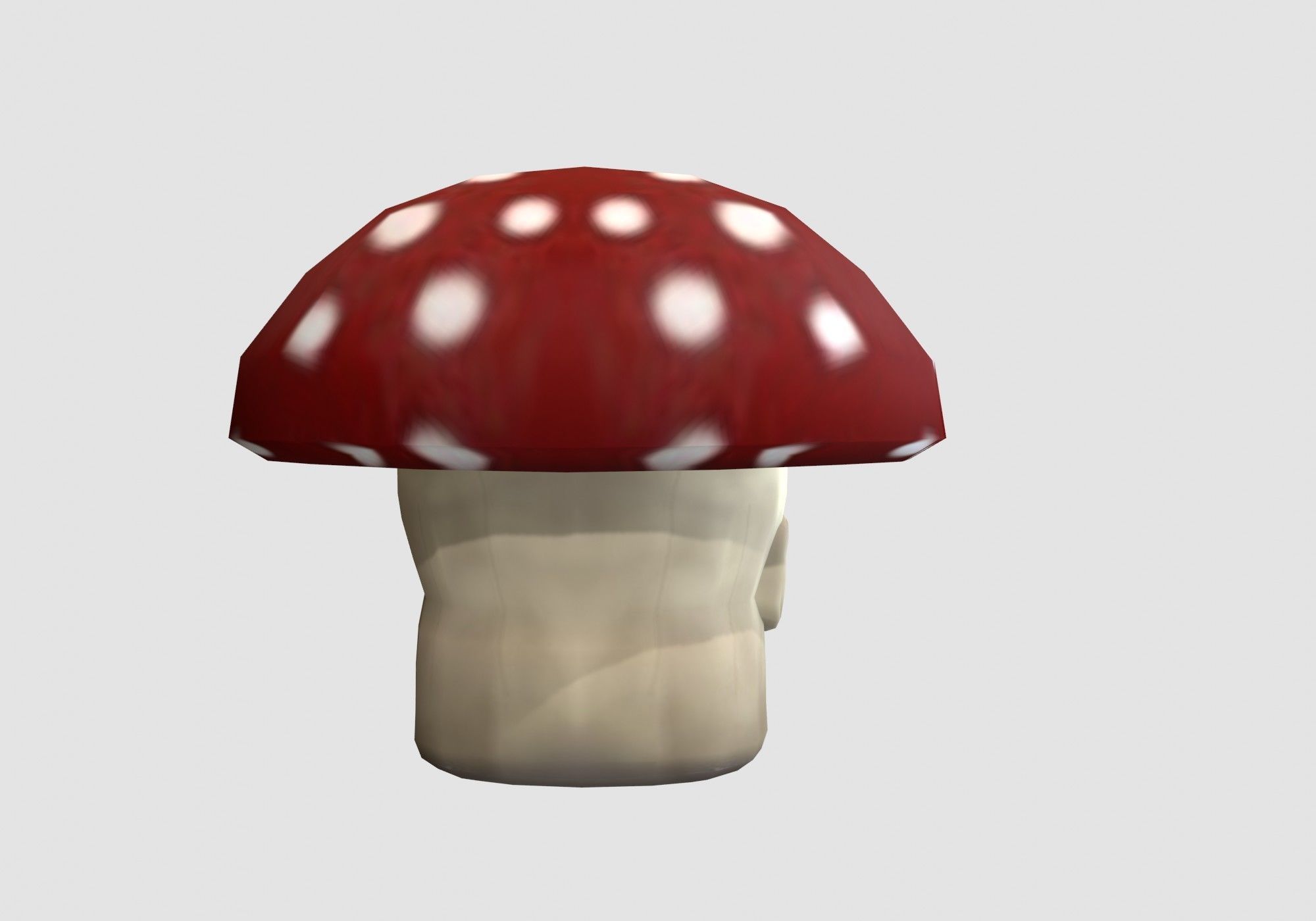 red mushroom house Low-poly 3D model_4