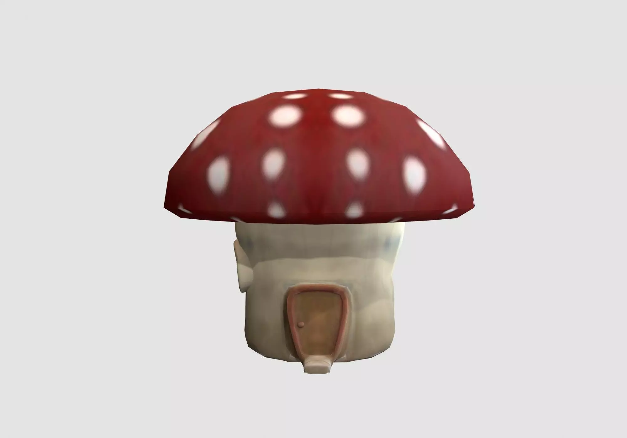 red mushroom house Low-poly 3D model_0