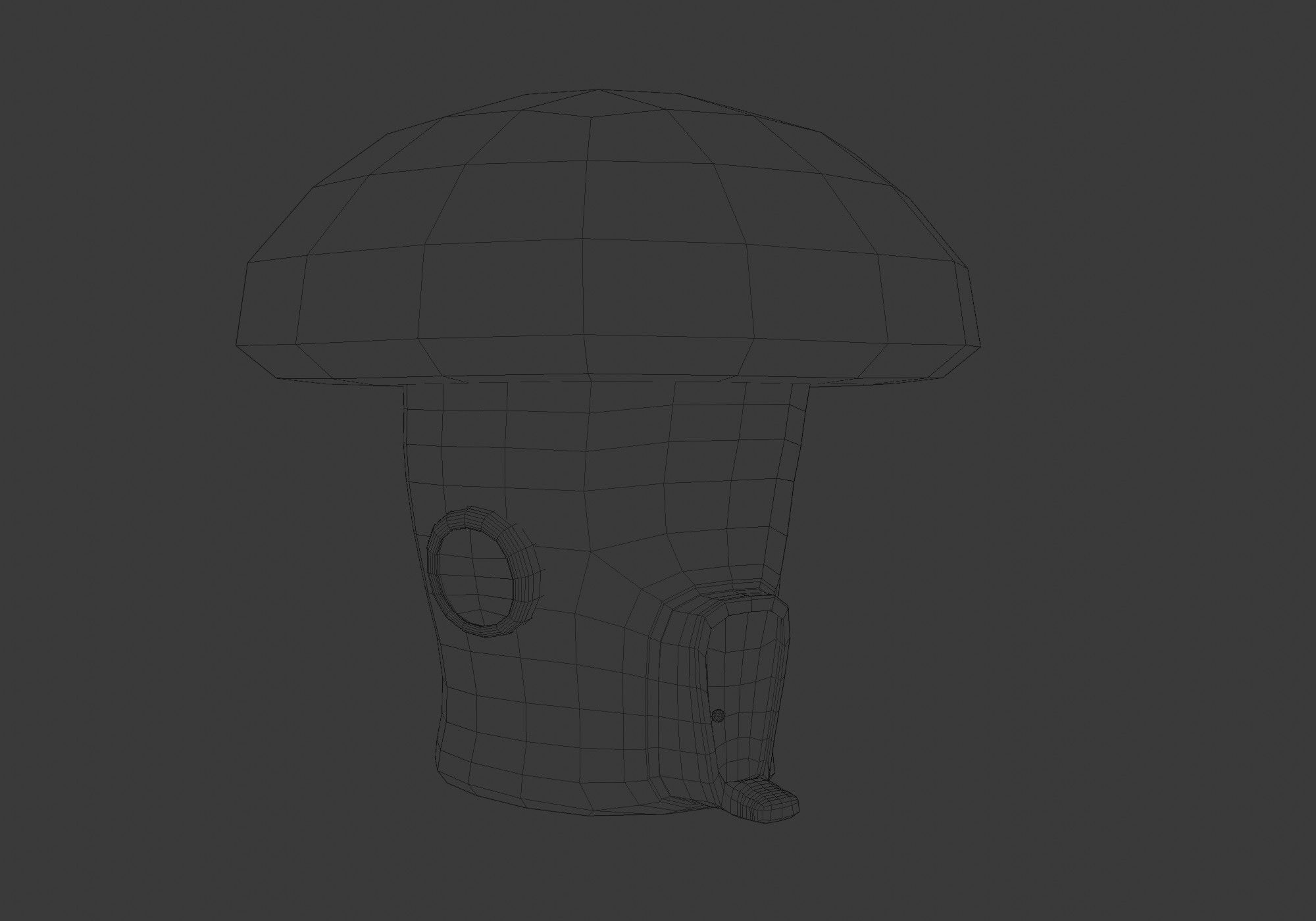 red house mushroom Low-poly 3D model_6