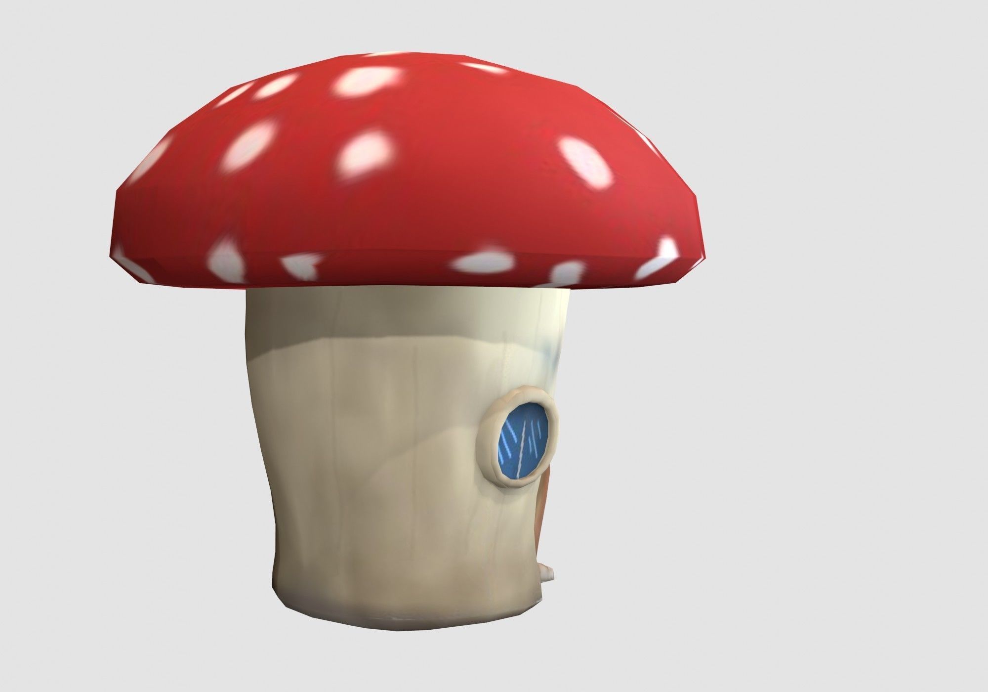 red house mushroom Low-poly 3D model_3