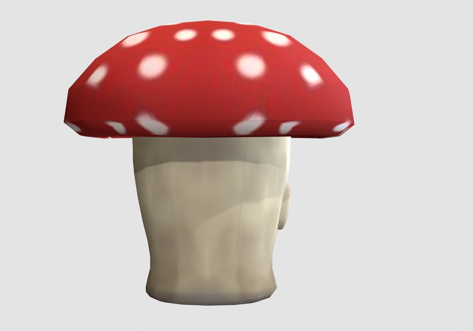 red house mushroom Low-poly 3D model_4