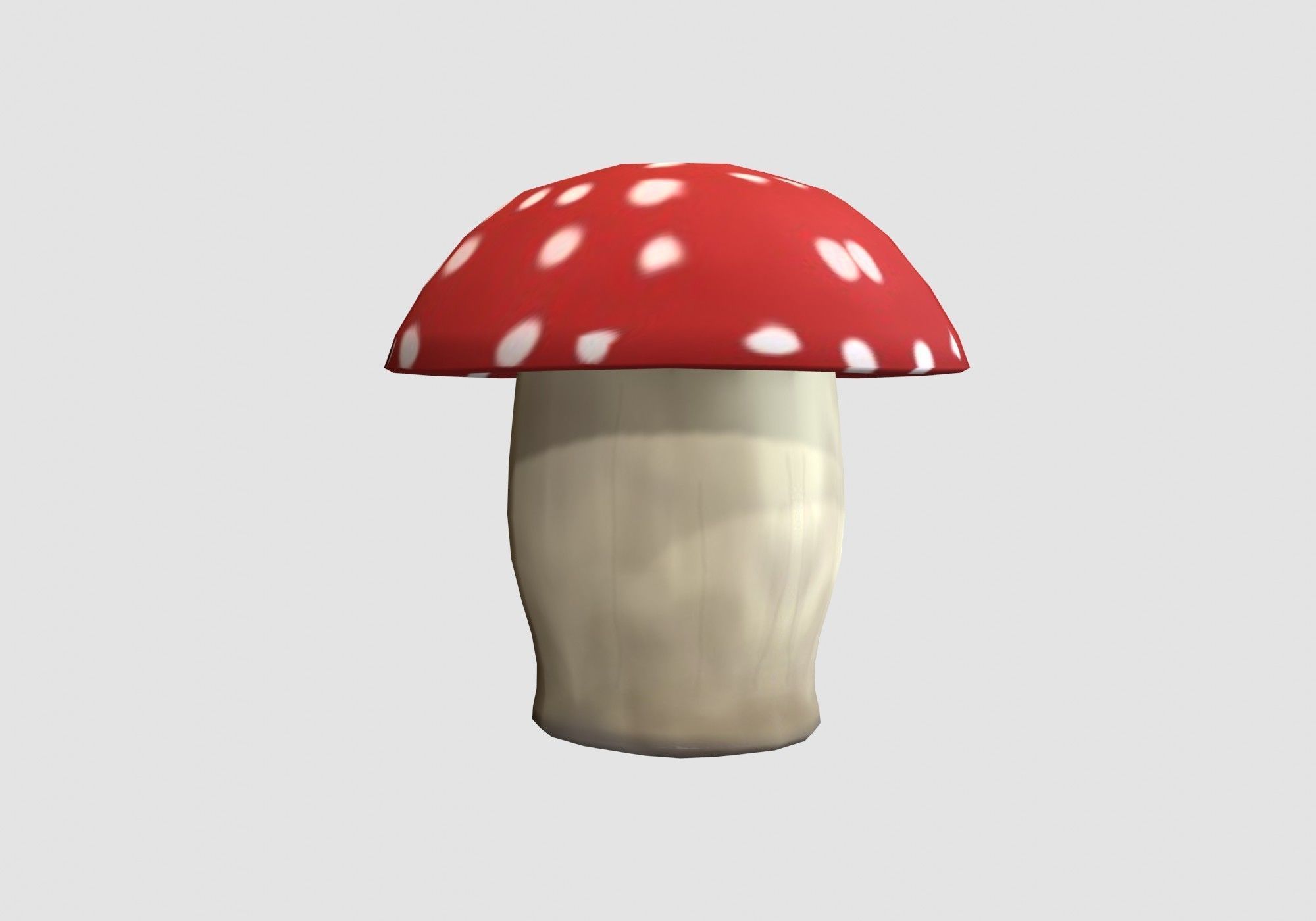 red dotted mushroom  Low-poly 3D model_3
