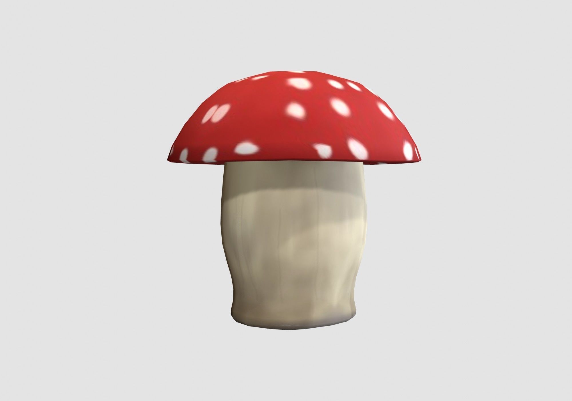 red dotted mushroom  Low-poly 3D model_1