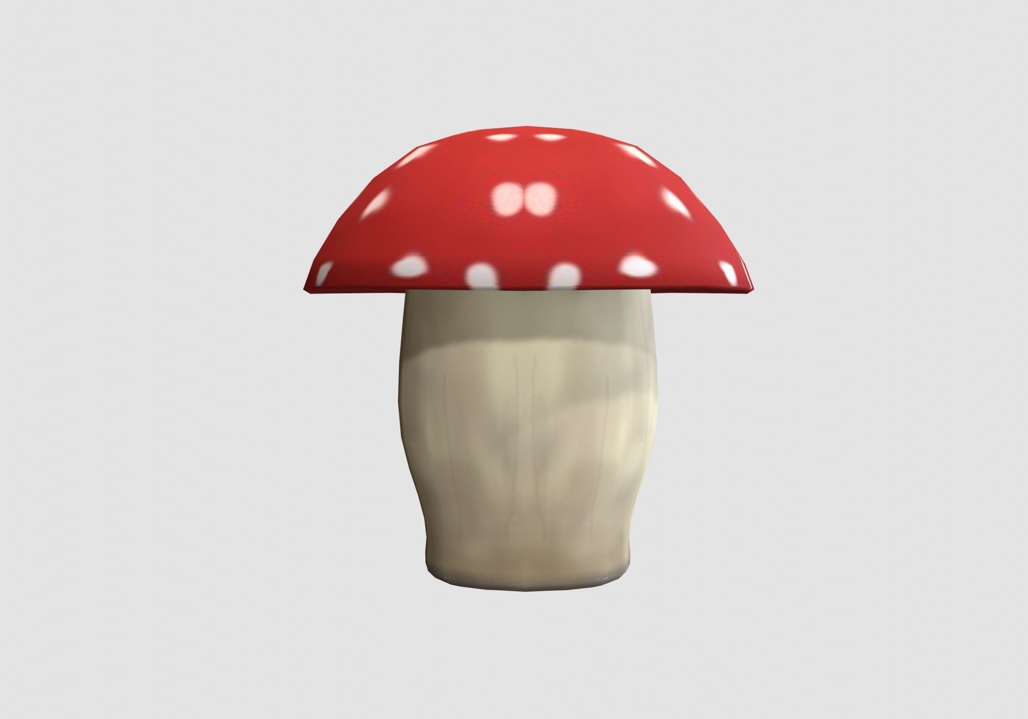 red dotted mushroom  Low-poly 3D model_2