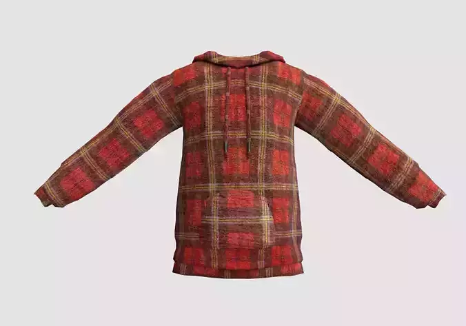 red checkered hoodie  3D model