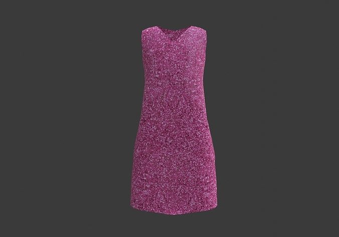 pink glittery dress  3D model
