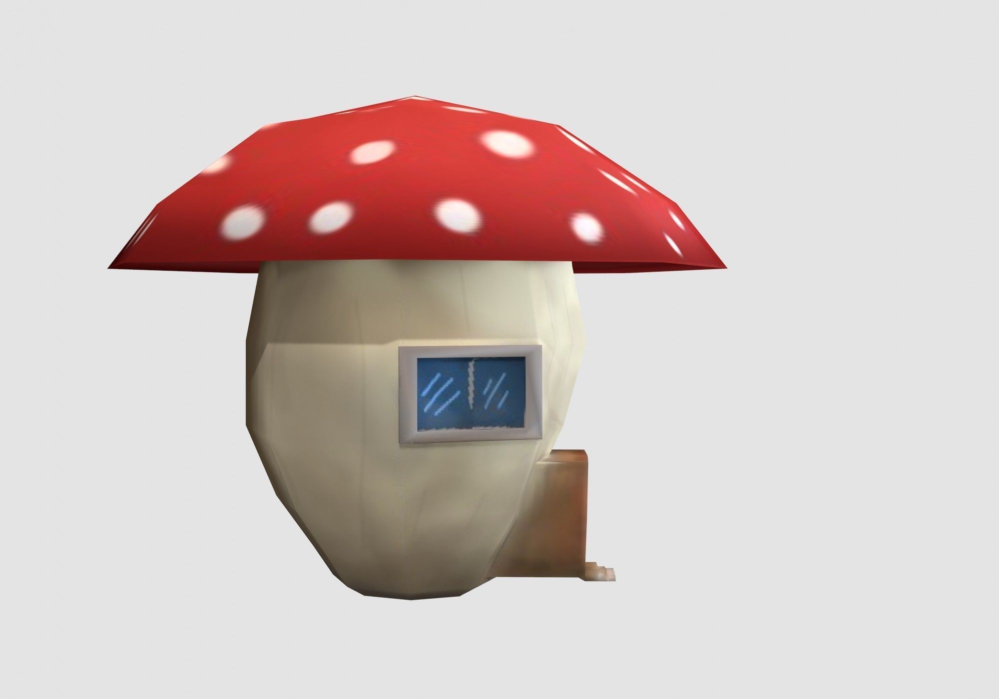 little mushroom house Low-poly 3D model_2