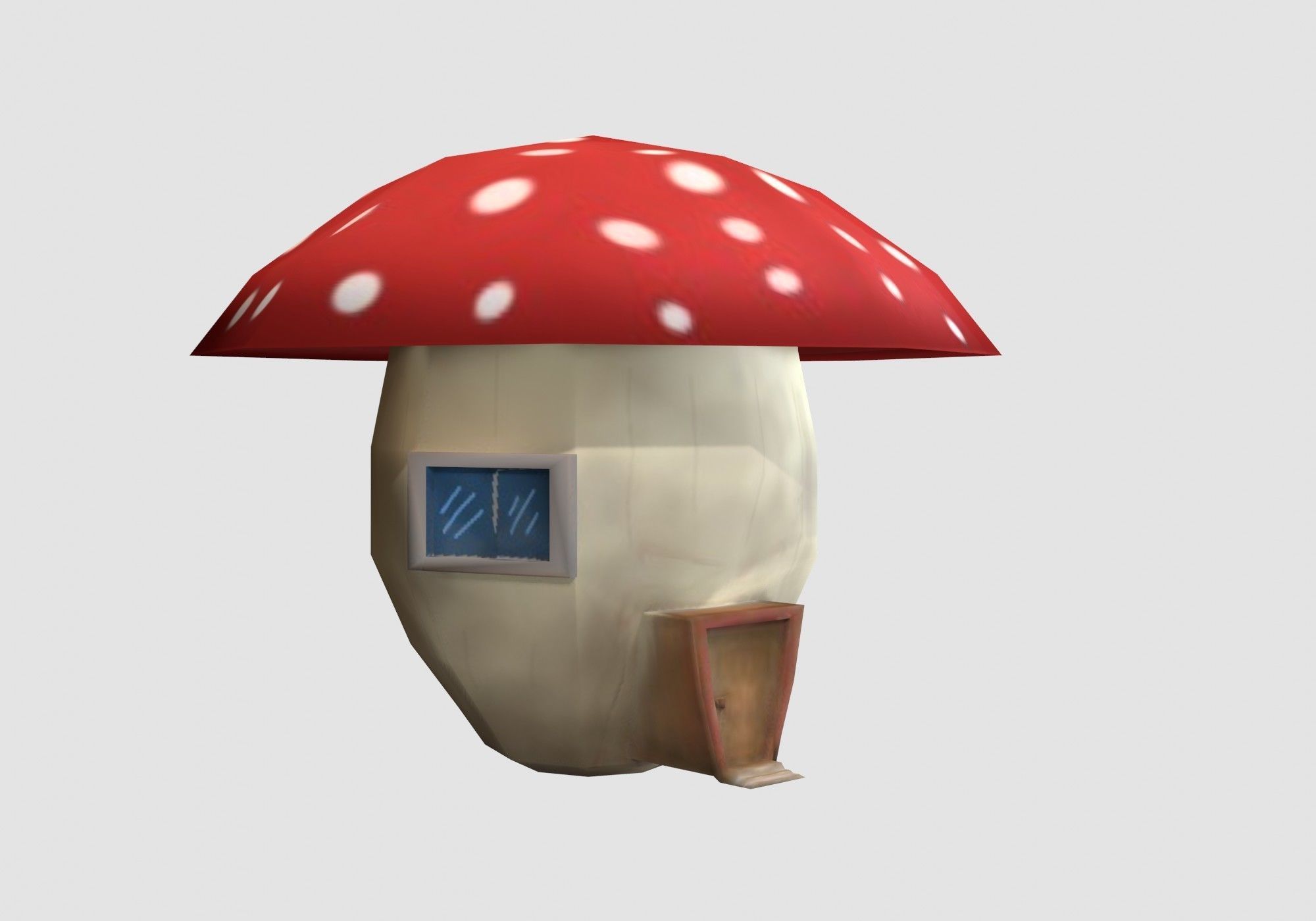 little mushroom house Low-poly 3D model_1