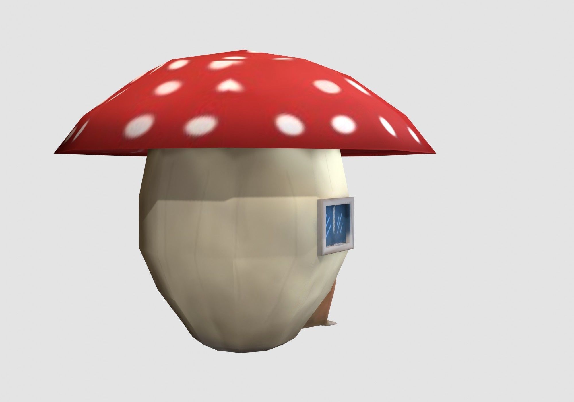 little mushroom house Low-poly 3D model_3