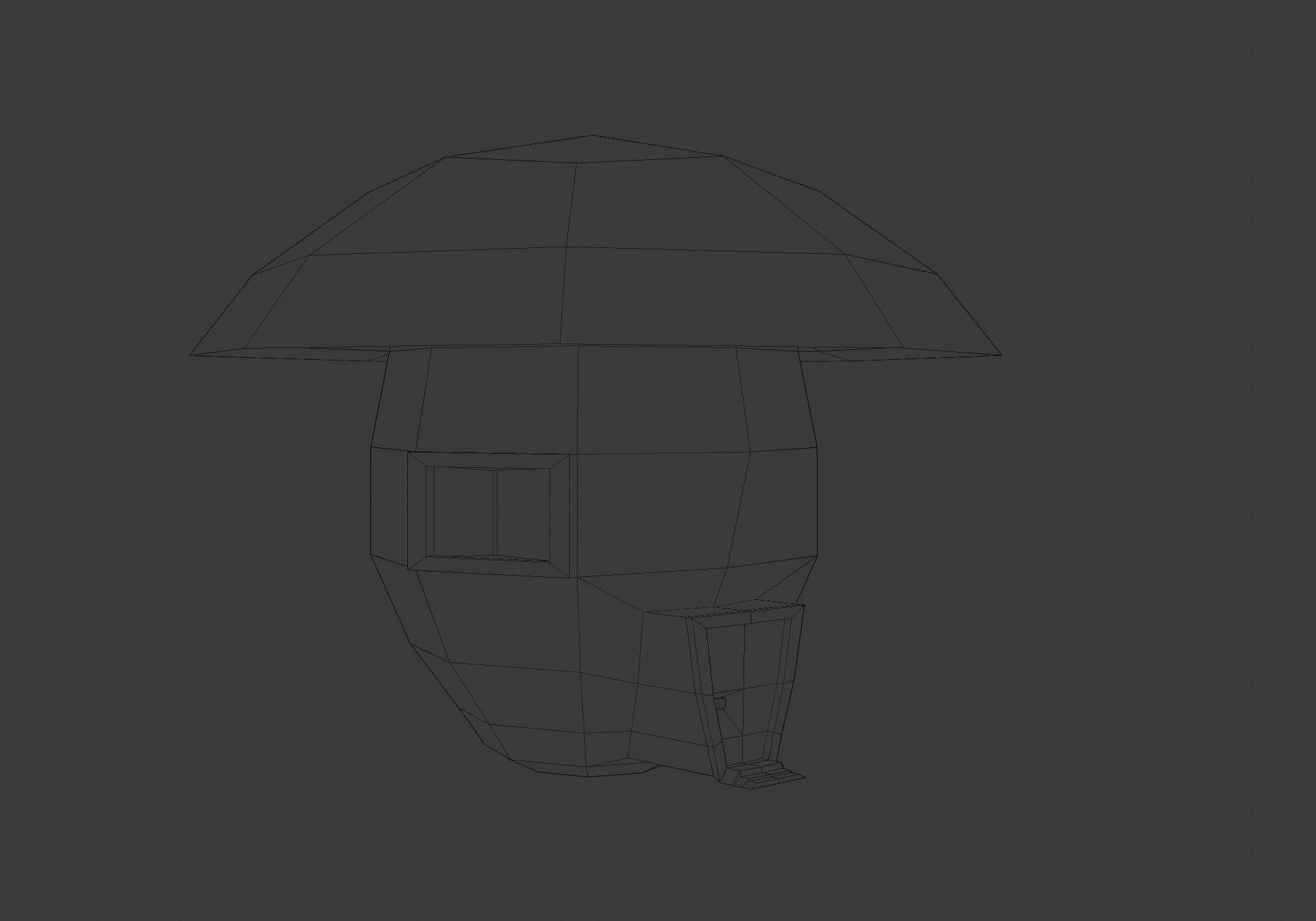 little mushroom house Low-poly 3D model_6