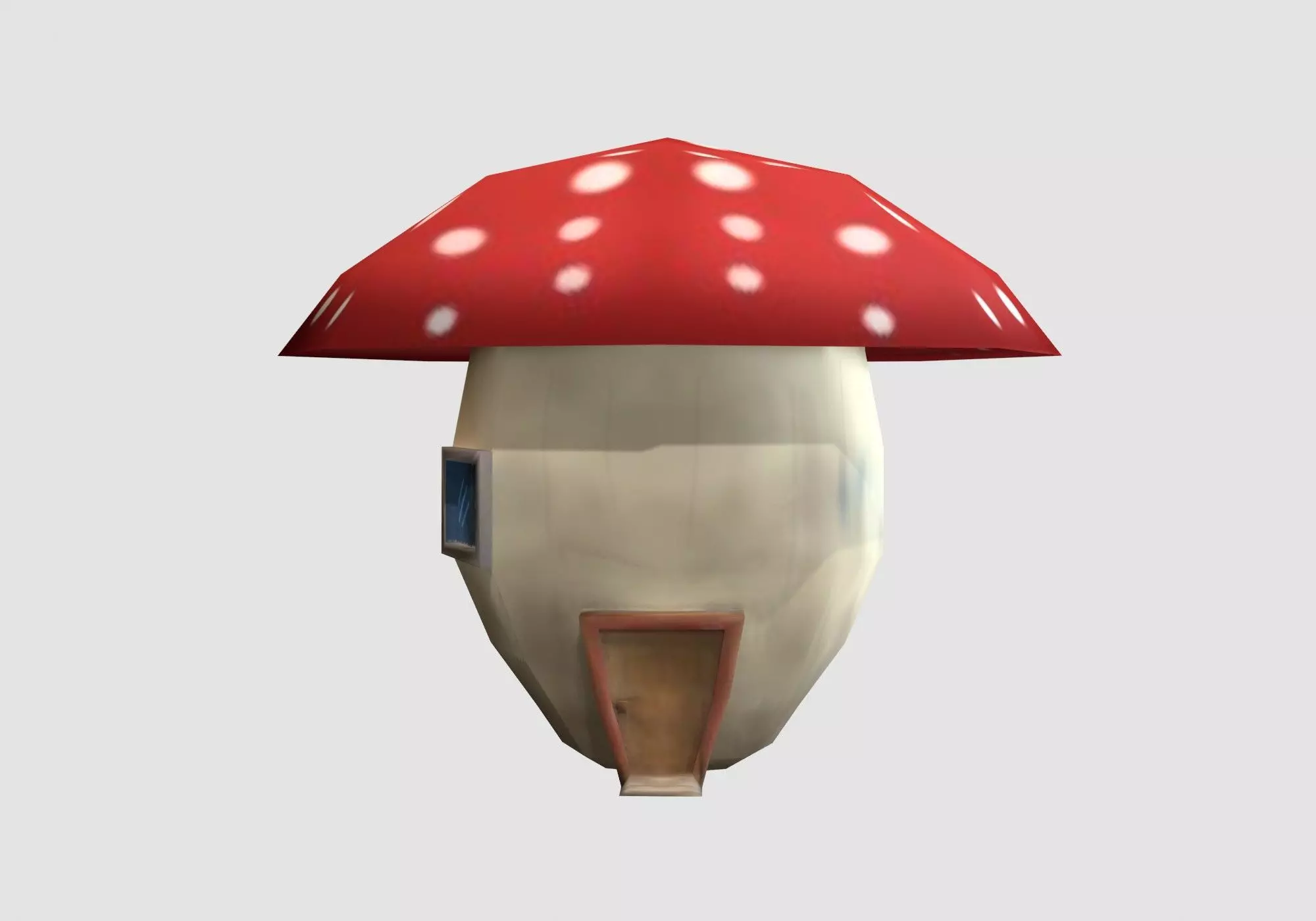 little mushroom house Low-poly 3D model_0
