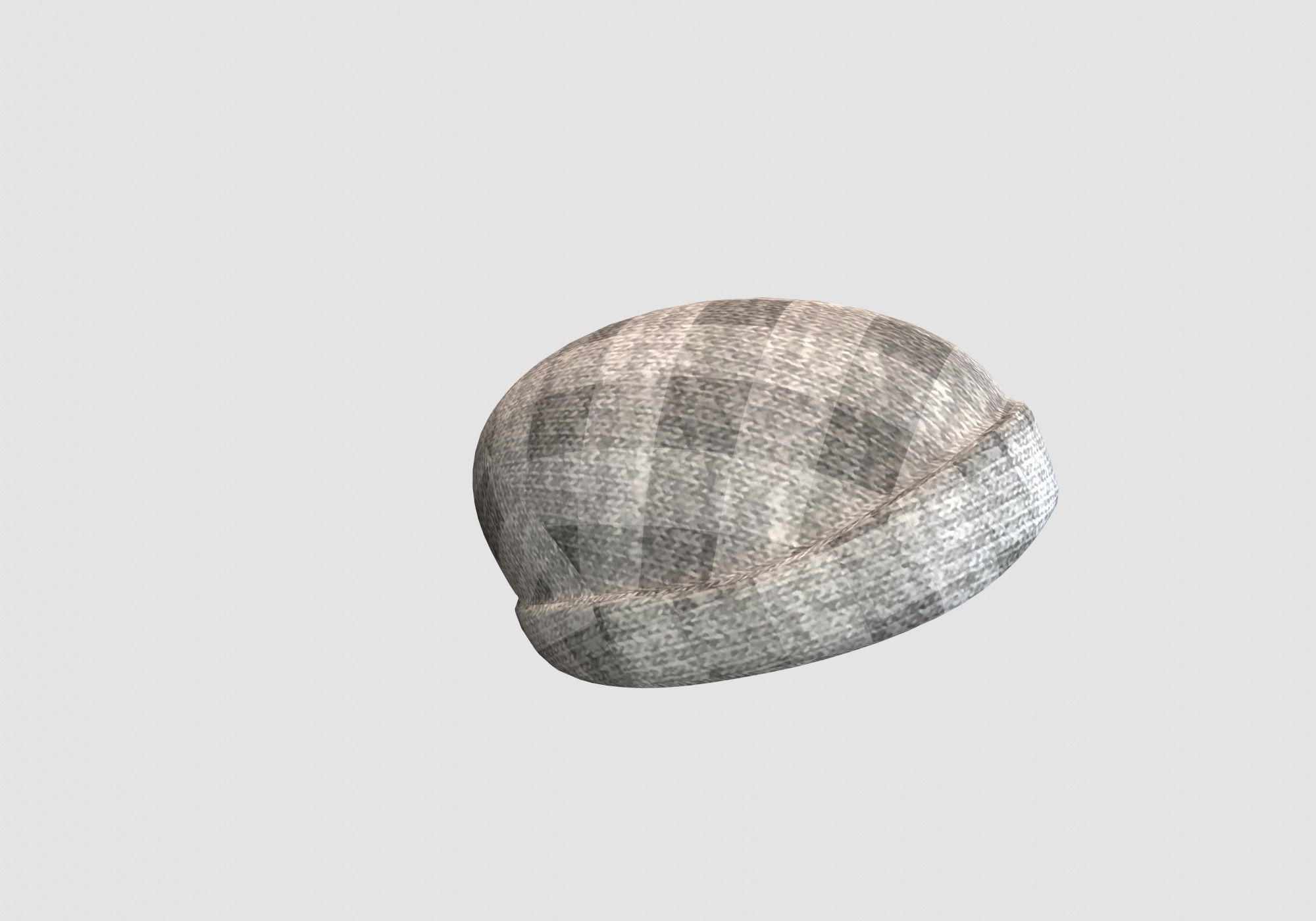 gray hat headgear 3D model_2