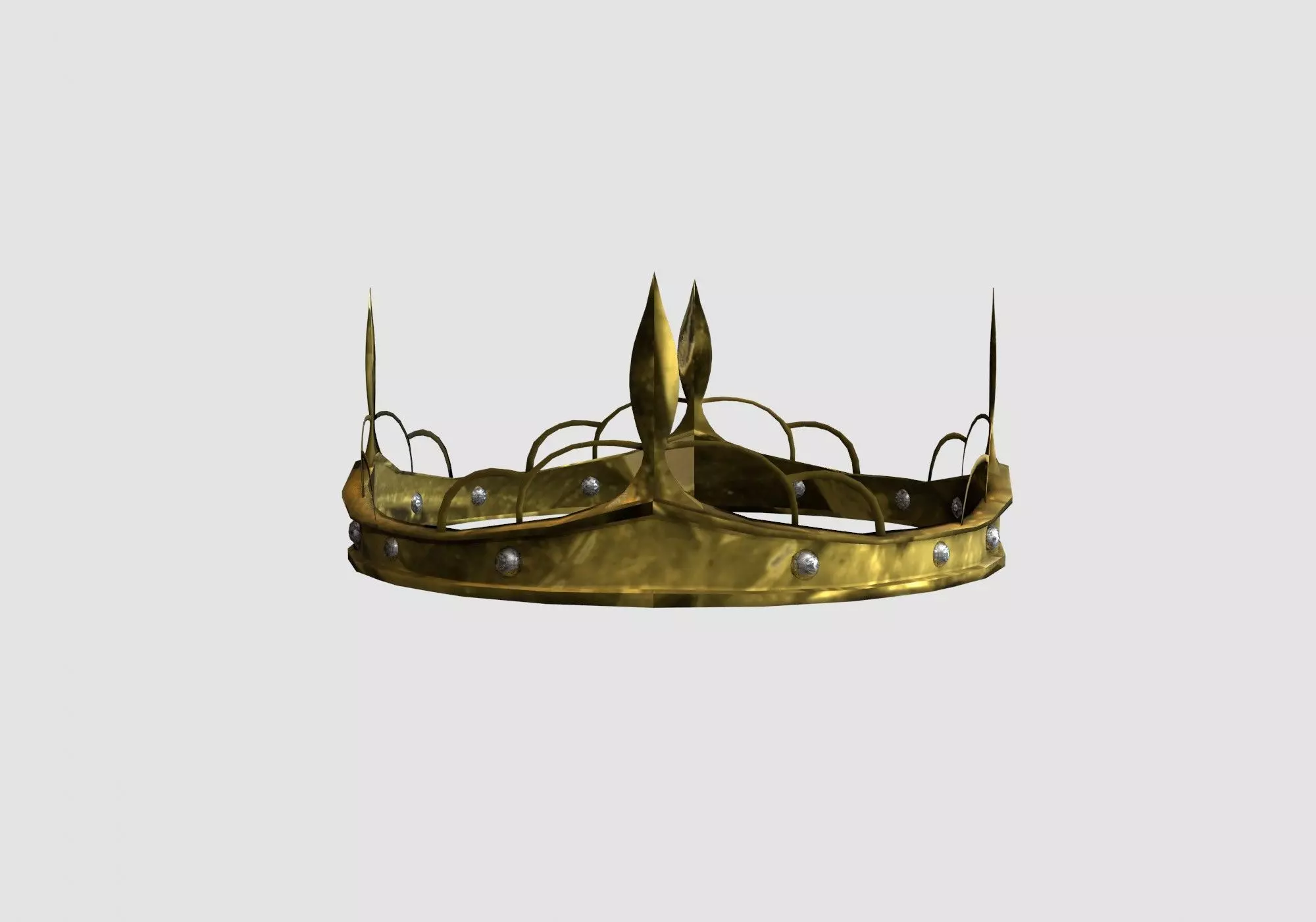 golden rusty crown  3D model_0