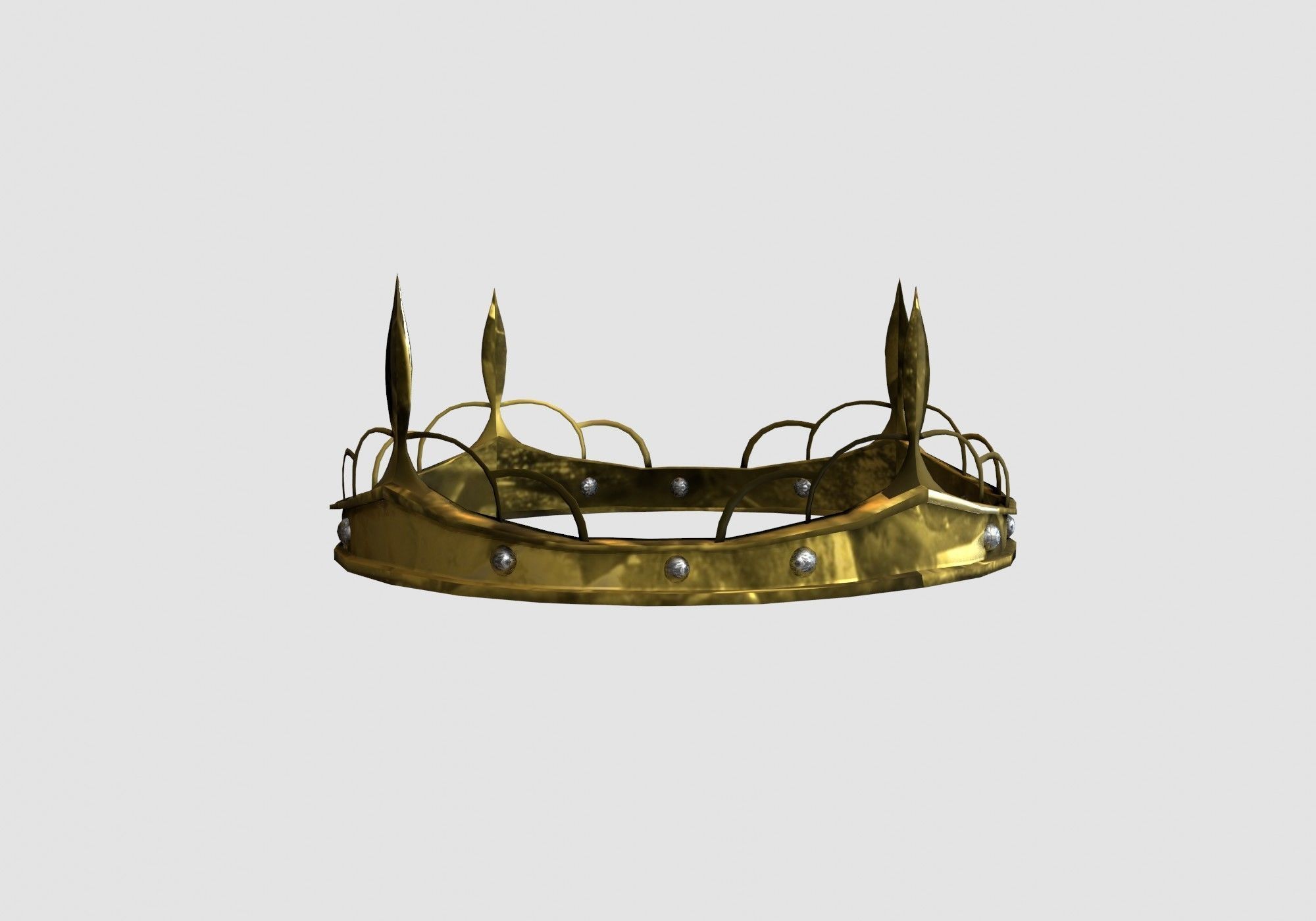 golden rusty crown  3D model_3